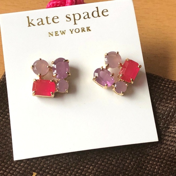 KATE SPADE PINK STONES EARRINGS,  BRAND NEW - Picture 1 of 16
